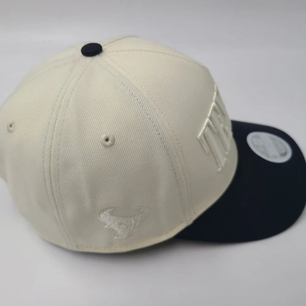 Women Houston Texans Hat Snapback New Era 9Forty Cream Blue NFL Football M-Crown